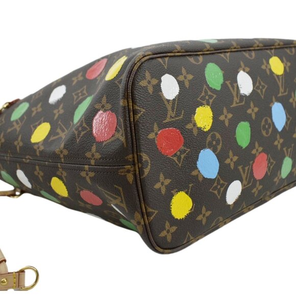 LOUIS VUITTON x YK Neverfull MM Monogram Canvas Shoulder Bag Brown - Picture 10 of 14